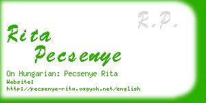 rita pecsenye business card